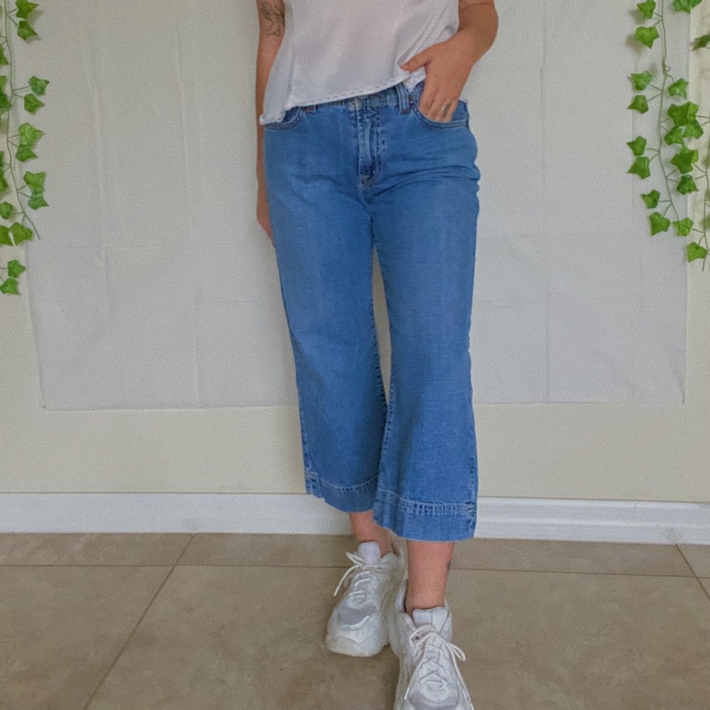 LUCKY BRAND vintage y2k low rise rancher crop dungarees!